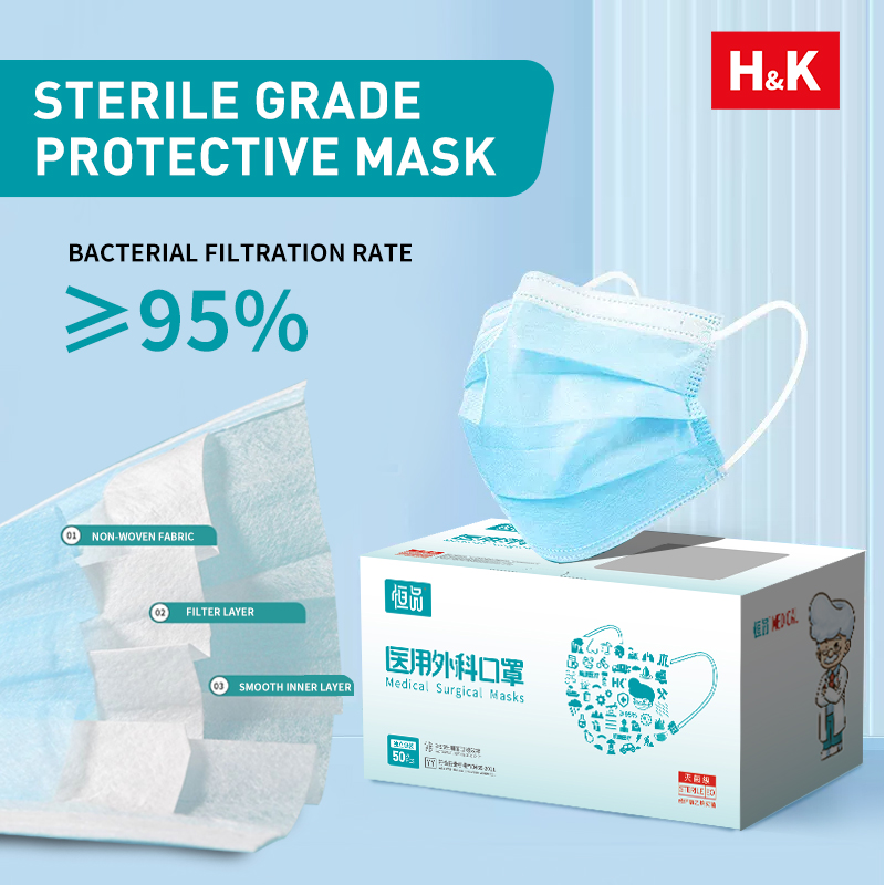 50/100 PCS Box Blue Face Masks - Disposable Mask Blue 评论和价格