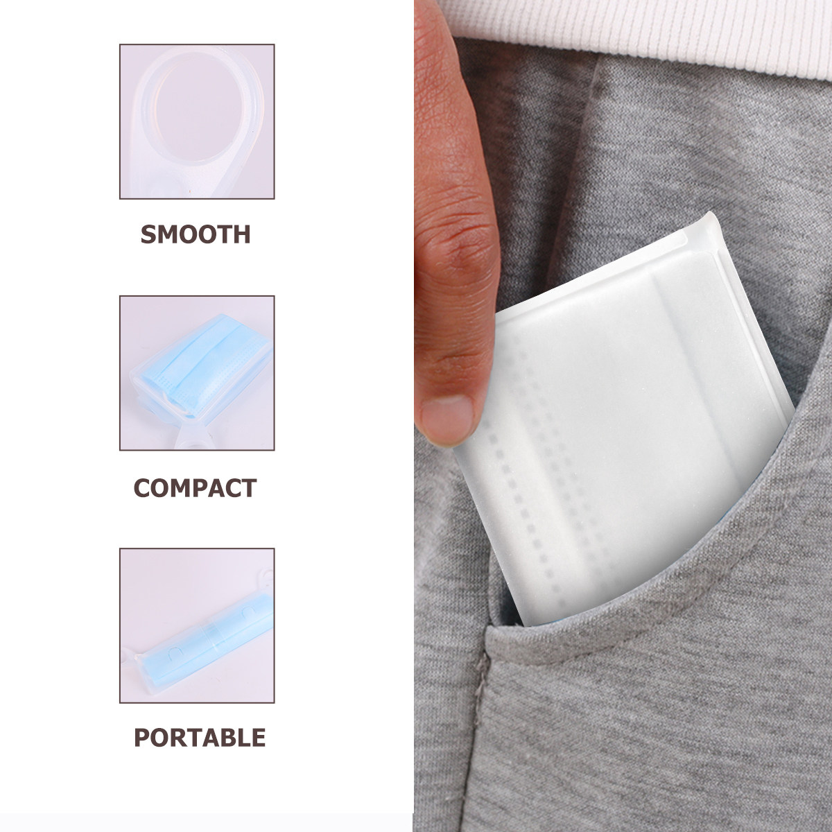 2Pcs Food Grade Silicone Mask  - Face Mask Storage Box 评论和价格