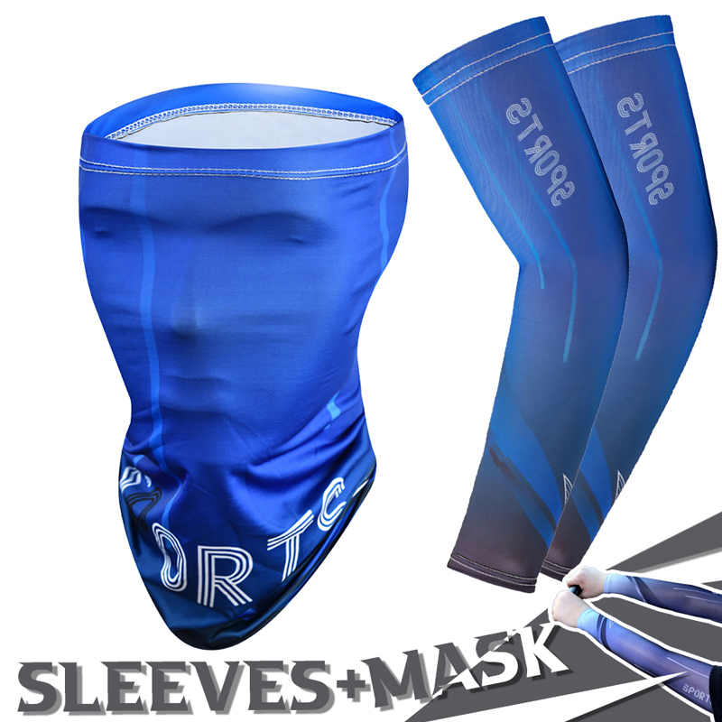 2Pcs Set Summer Ice Silk Cycli - Sports Mask Breathable 评论和价格