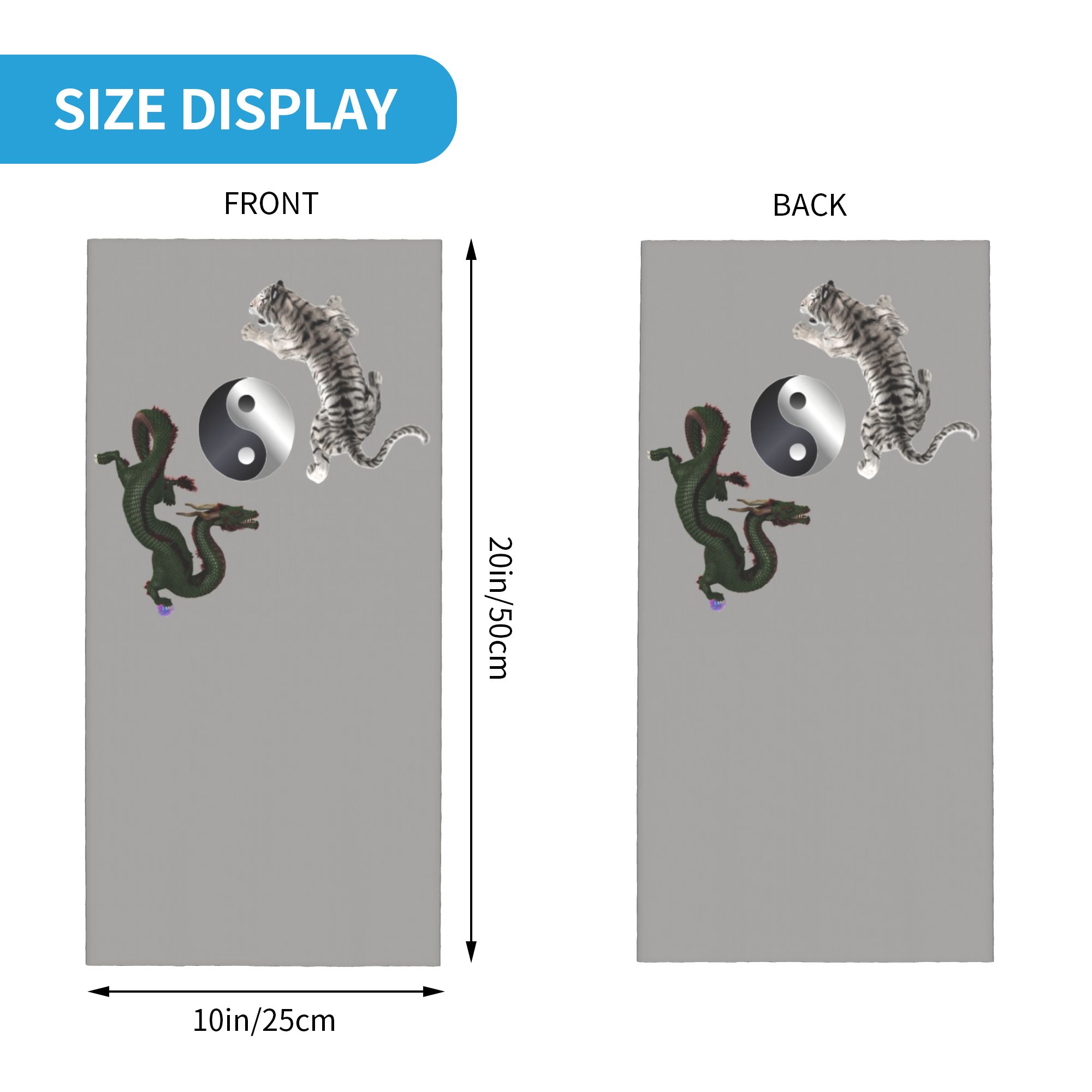 Custom Yin Yang Dragon and Tig - Neck Gaiter Face Cover 评论和价格